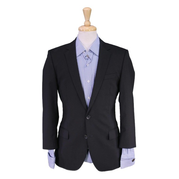 Hugo Boss Red Label Current Solid Black 2-Btn Slim Fit Wool Blazer 38S - Picture 2 of 10